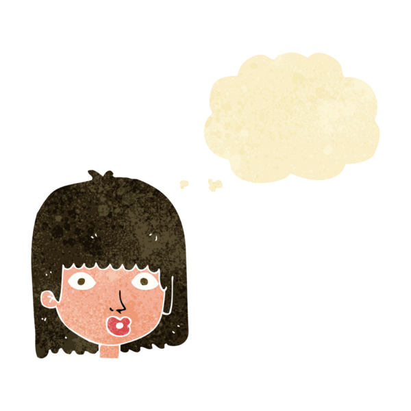 Bir insan tarafından çizilmiş düşünce balonlu bir karikatür.