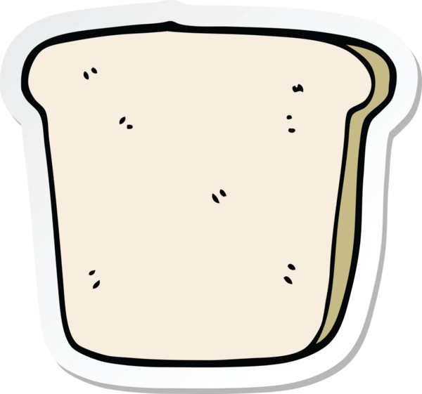 Bir insan tarafından çizilmiş bir ekmek diliminin çıkartması.