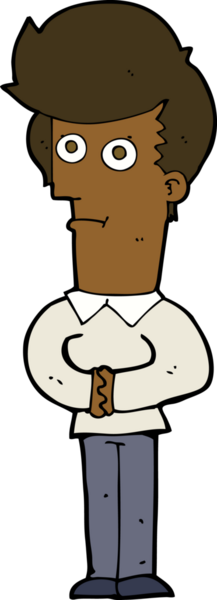 Bir insan tarafından çizilmiş çizgi film adamı.