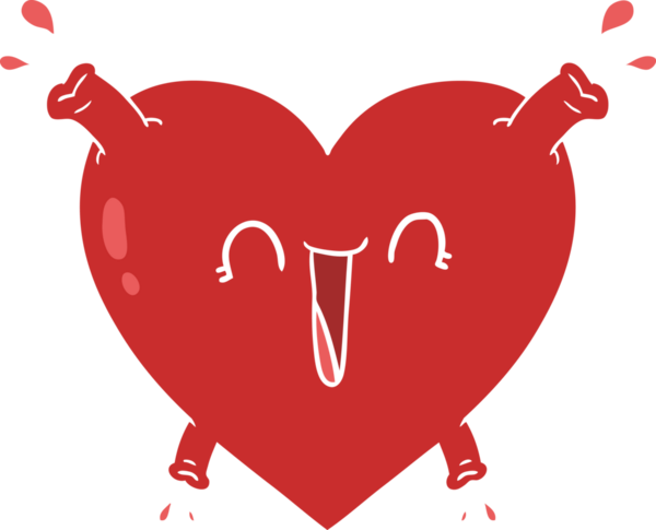 Bir insan tarafından çizilmiş düz renkli sağlıklı kalp.