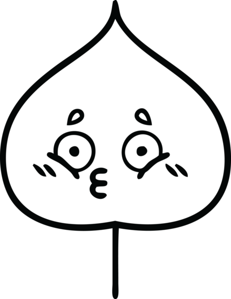 Bir insan tarafından çizilmiş dışavurumsal yaprağın çizgi çizimi