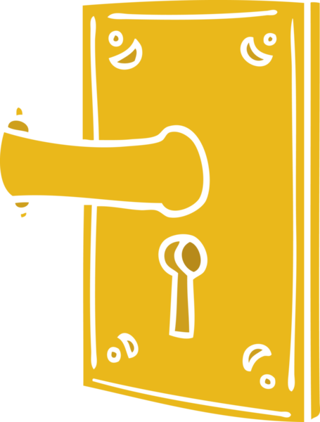 Bir insan tarafından çizilmiş bir kapı kolu karalaması.