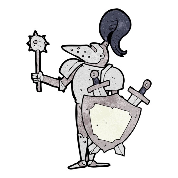 Ortaçağ şövalyesi, bir insan tarafından çizilmiş.