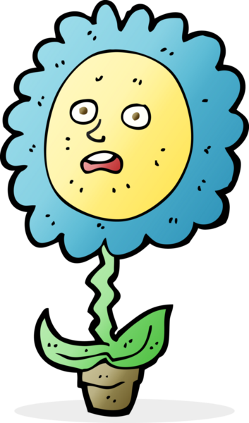 Bir insan tarafından çizilmiş karikatür çiçeği.