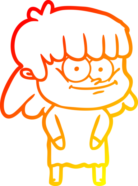 Bir insan tarafından çizilmiş gülümseyen bir karikatür çizimi