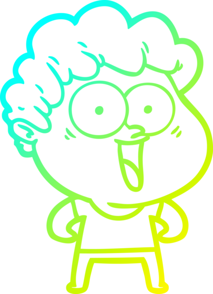 Bir insan tarafından çizilmiş mutlu bir adamın soğuk çizgi çizimi.