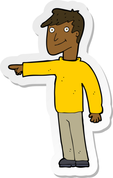 Bir insan tarafından çizilmiş bir karikatür adamın çıkartması.