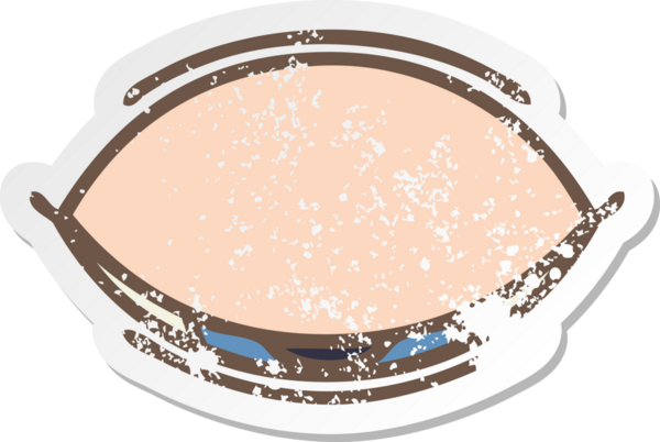 Bir insan tarafından çizilmiş tatlı bir çizgi filmin hüzünlü çıkartması.