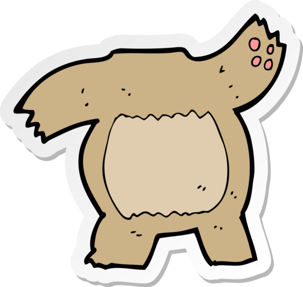 Bir insan tarafından çizilmiş oyuncak ayı vücudunun çıkartması.