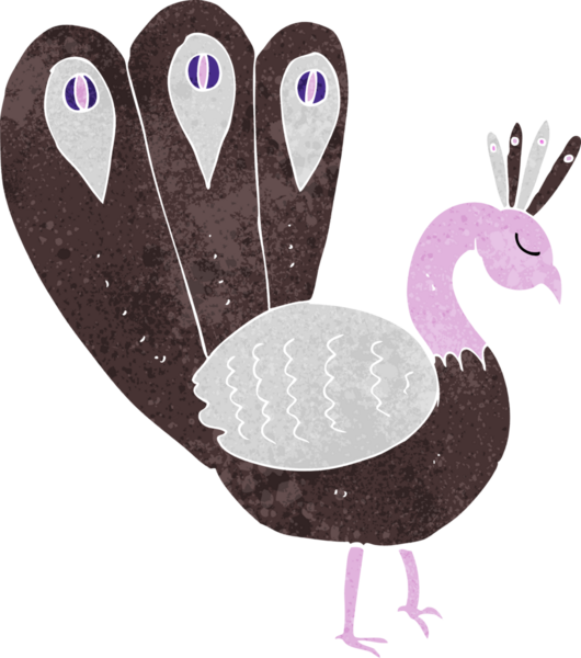 bir insan tarafından çizilmiş bir tavus kuşu.