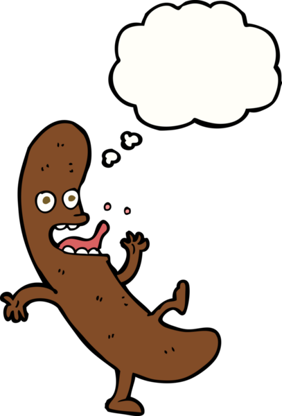 Bir insan tarafından çizilmiş düşünce baloncuklu çizgi film sosisi.