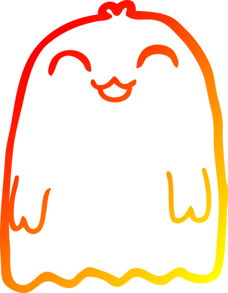 Bir insan tarafından çizilmiş bir çizgi film hayaletinin sıcak çizgi çizimi