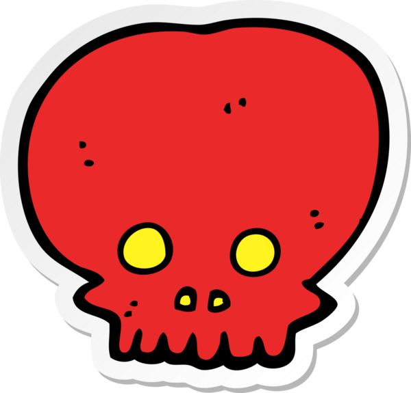 Bir insan tarafından çizilmiş ürkütücü kafatası sembolü.