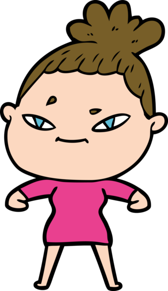 Bir insan tarafından çizilmiş karikatür kadın.