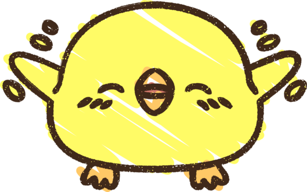 Bir insan tarafından çizilmiş şirin kuş tebeşiri.