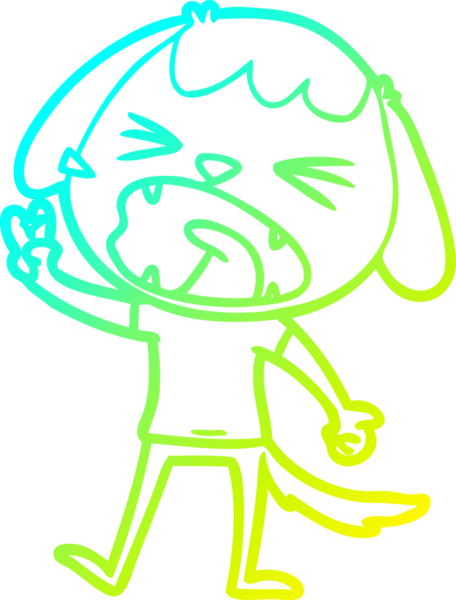 Bir insan tarafından çizilmiş şirin bir köpeğin soğuk gradyan çizimi