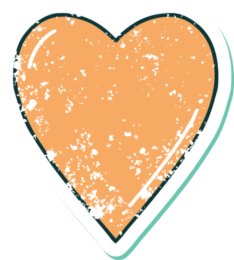 Bir insan tarafından çizilmiş bir kalbin sembolik dövmesi.