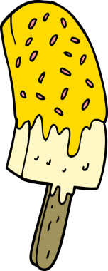 Bir insan tarafından çizilmiş karikatür dondurması.