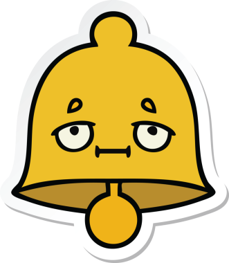 Bir insan tarafından çizilmiş sevimli bir çanın çıkartması.