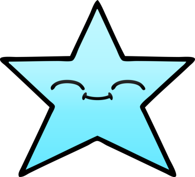 Bir insan tarafından çizilmiş yıldız balığının gölgeli karikatürü