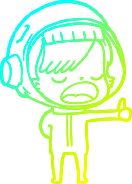 Bir insan tarafından çizilmiş bir karikatür astronot kadın çizimi.