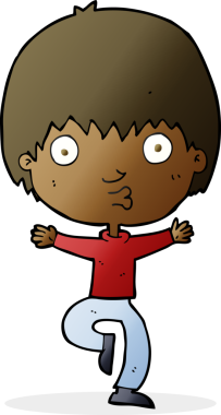 Bir insan tarafından çizilmiş heyecanlı bir çocuk.