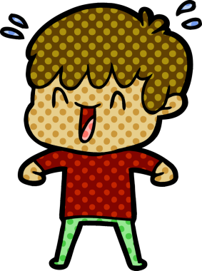 Bir insan tarafından çizilmiş gülen çocuk.