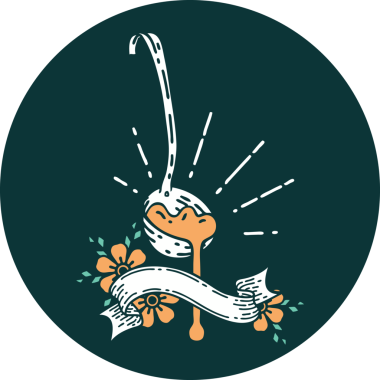 Bir insan tarafından çizilmiş et sosunun dövme stili bir ikonu