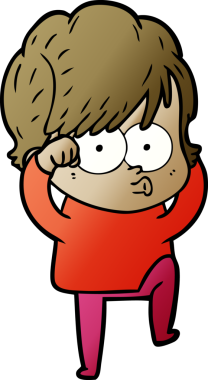 Bir insan tarafından çizilmiş karikatür kadın.