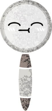 Bir insan tarafından çizilmiş bir büyüteçin retro çizim tarzı karikatürü