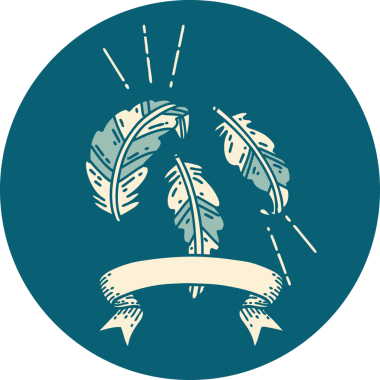 Bir insan tarafından çizilmiş dövme tarzı tüylerin simgesi