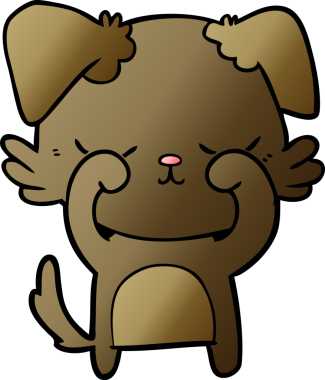 Bir insan tarafından çizilmiş şirin bir çizgi film köpeği.