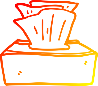 Bir insan tarafından çizilmiş bir karikatür kutusunun sıcak gradyan çizimi