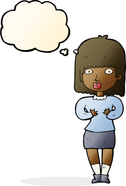 Bir insan tarafından çizilmiş düşünce balonlu bir karikatür.