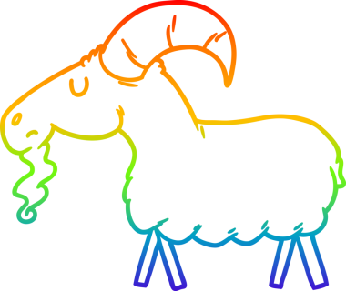 gökkuşağı gradyan çizgisi bir insan tarafından çizilmiş bir keçi çizgi