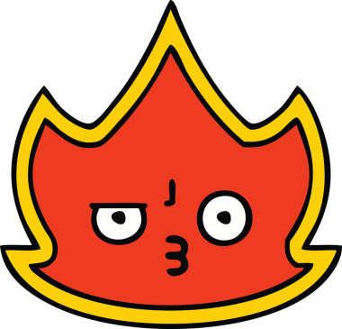 Bir insan tarafından çizilmiş güzel bir ateş karikatürü.