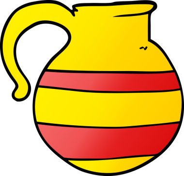 karikatür çizgili sürahi bir insan tarafından çizilmiş.