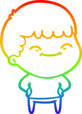 gökkuşağı gradyan çizgi çizimi bir insan tarafından çizilmiş mutlu bir çocuk