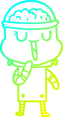 Bir insan tarafından çizilmiş mutlu çizgi film robotu çizimi.