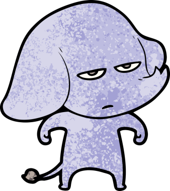 Bir insan tarafından çizilmiş kızgın bir fil.