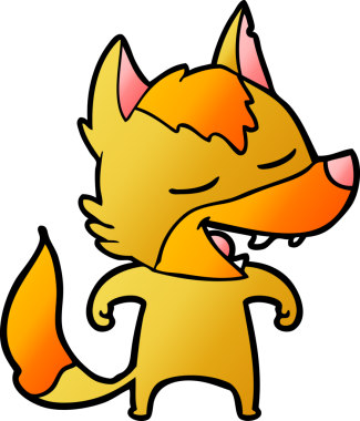 Bir insan tarafından çizilmiş tilki çizgi film karakteri