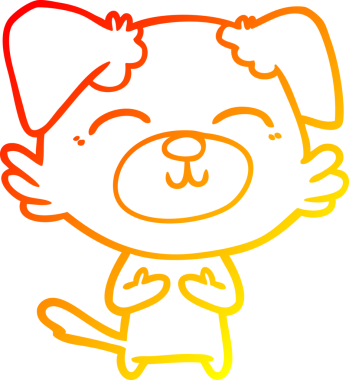 Bir insan tarafından çizilmiş çizgi film köpeğinin sıcak çizgi çizimi