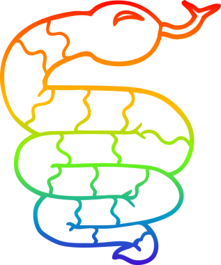 gökkuşağı gradyan çizgi çizimi bir insan tarafından çizilmiş bir çizgi yılan