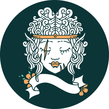 Bir insan tarafından çizilmiş barbar elf karakteri simgesi