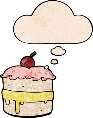 Bir insan tarafından çizilmiş grunge desenli düşünce baloncuklu çizgi film pastası.