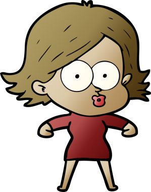 Çizgi film kızı somurtuyor bir insan tarafından