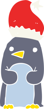 Bir insan tarafından çizilmiş şirin bir Noel pengueni.