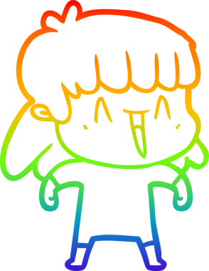 gökkuşağı gradyan çizimi bir insan tarafından çizilmiş bir karikatür kadın