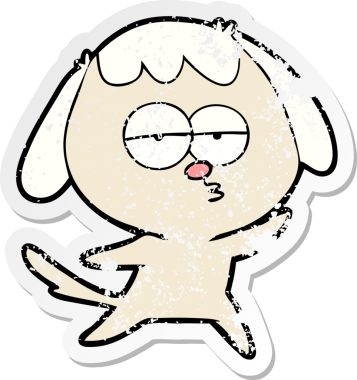 Bir insan tarafından çizilmiş sıkıntılı bir çizgi film çıkartması.