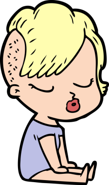 Bir insan tarafından çizilmiş güzel hippi kız.